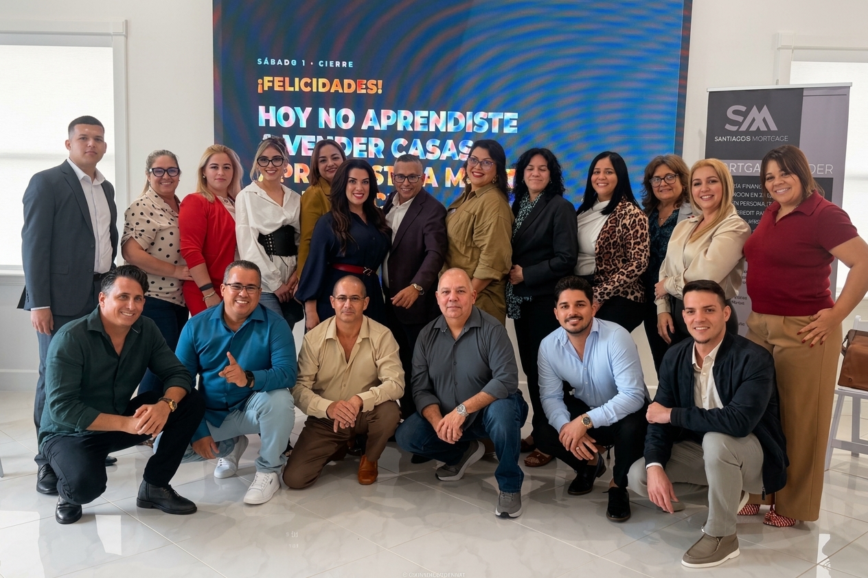 Profesionales inmobiliarios en una sesión de capacitación de Montesol alrededor de una mesa